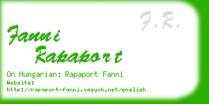 fanni rapaport business card